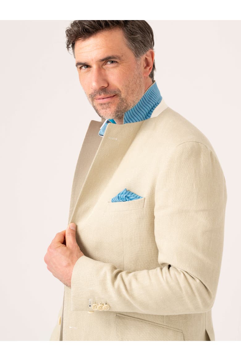 Linen Blend Blazer, Alternate, color, Beige