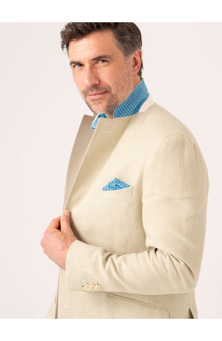 Koy Clothing Linen Wool Silk Blend Blazer, Alternate, color, Beige