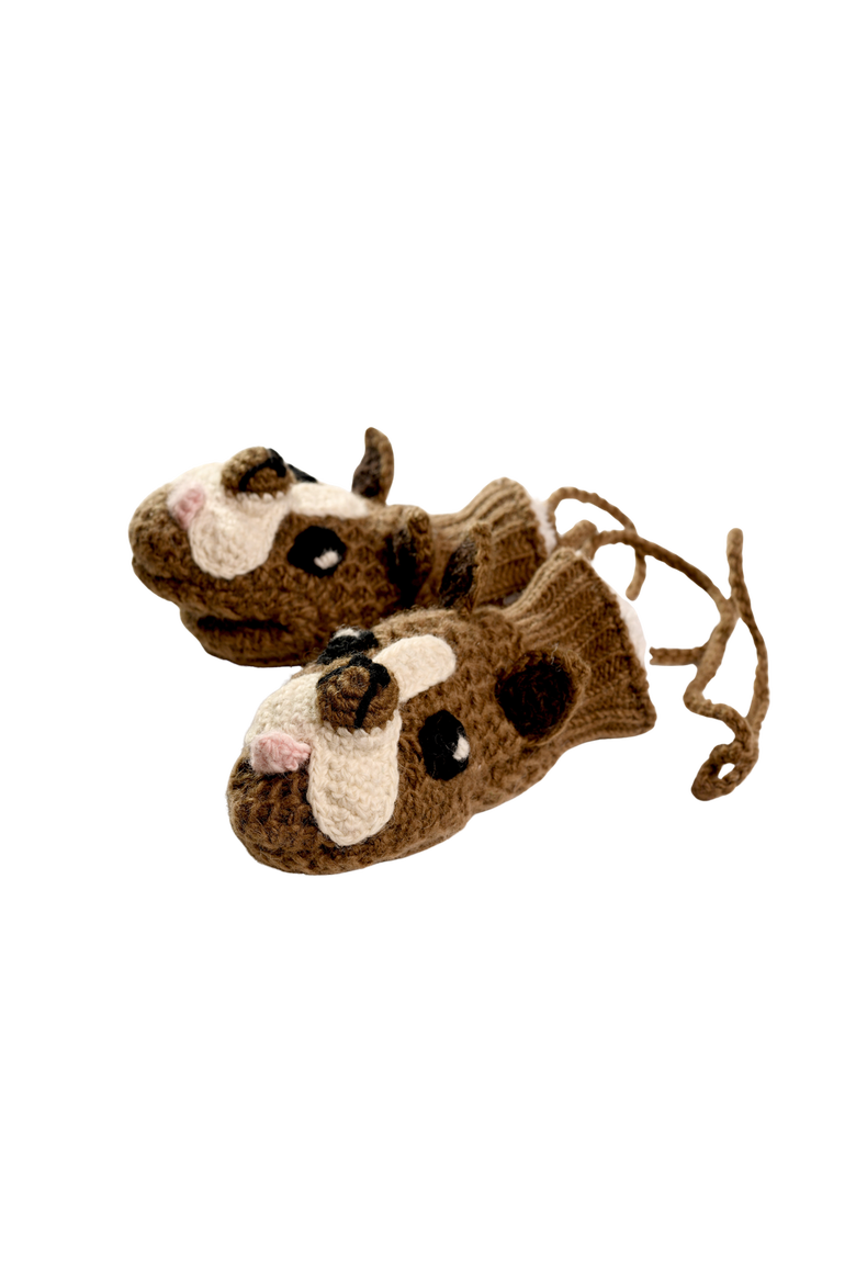 Crochet Bulldog Mittens, Alternate, color, White