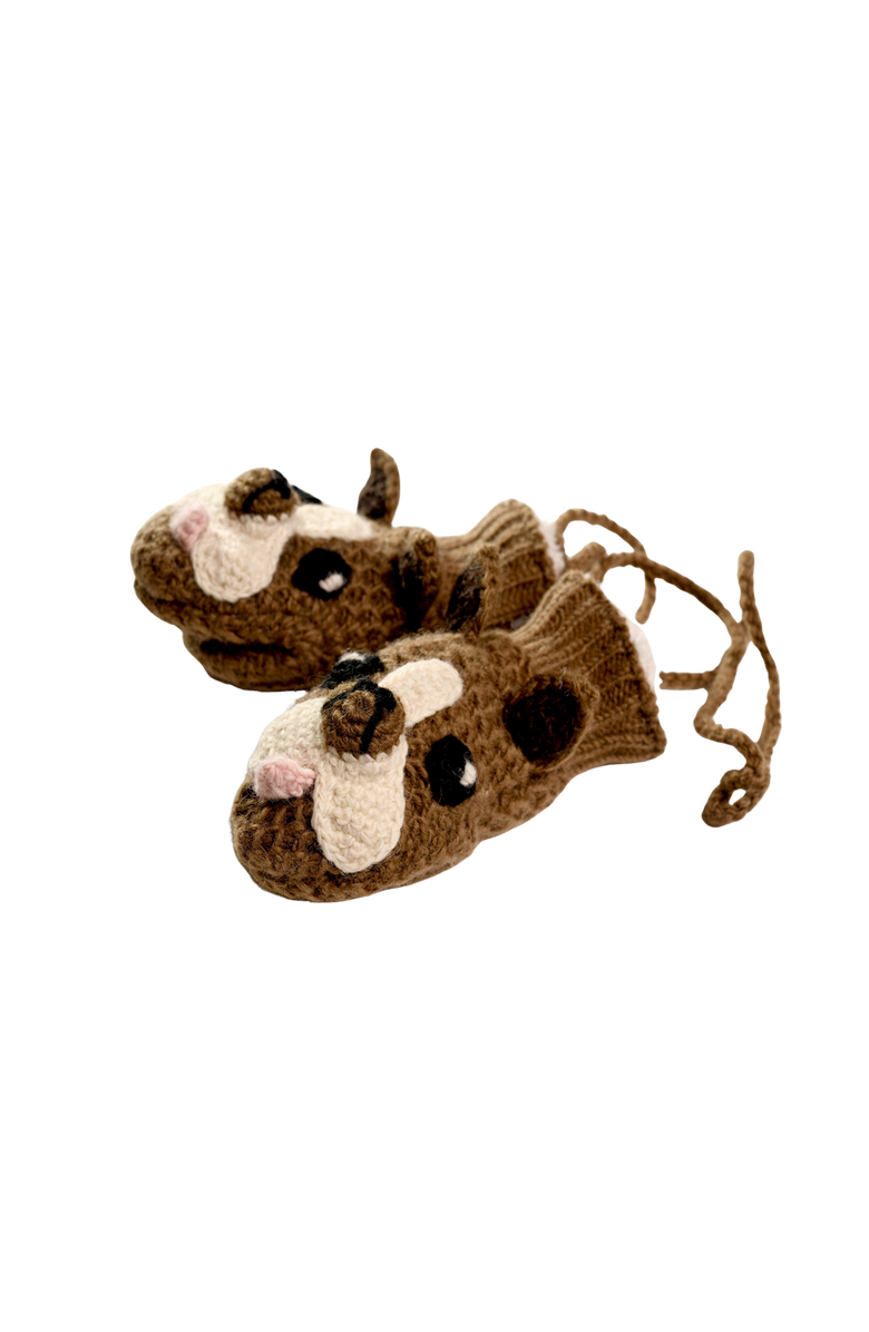 Nirvanna Designs Crochet Bulldog Mittens, Alternate, color, White