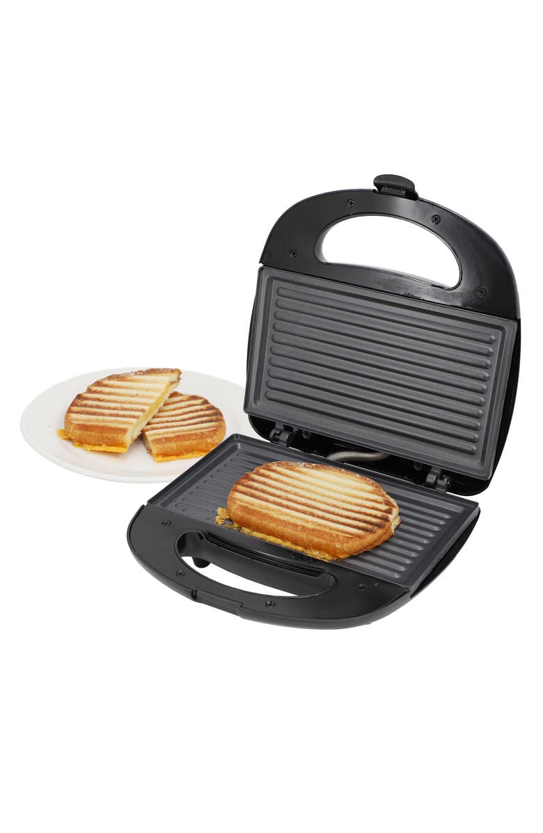 Megachef Electric Compact Aluminum Nonstick Sandwich Maker in Black, Main, color, Black