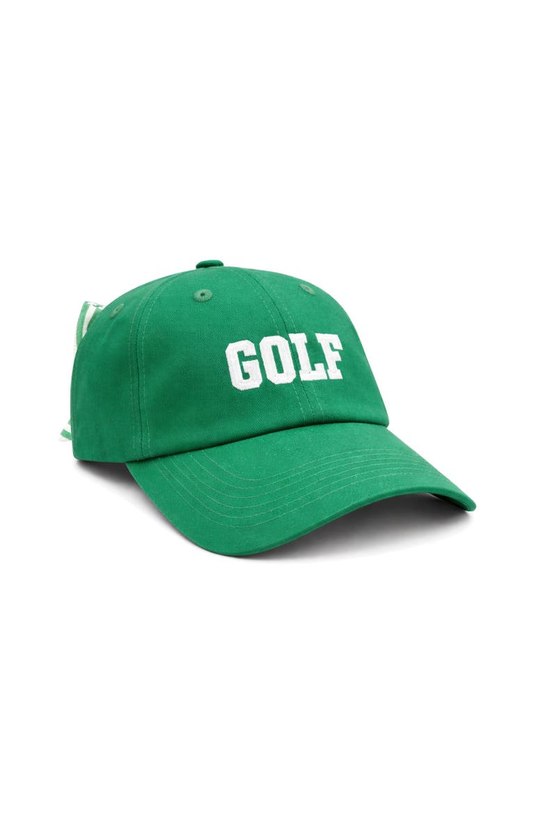 Golf Bow Baseball Hat, Main, color, Green