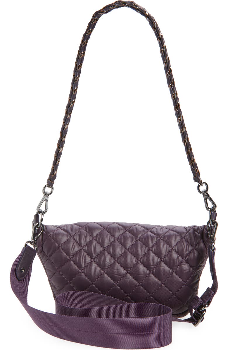 MZ Wallace Small Crosby Quilted Nylon Convertible Sling Bag, Alternate, color, Raisin