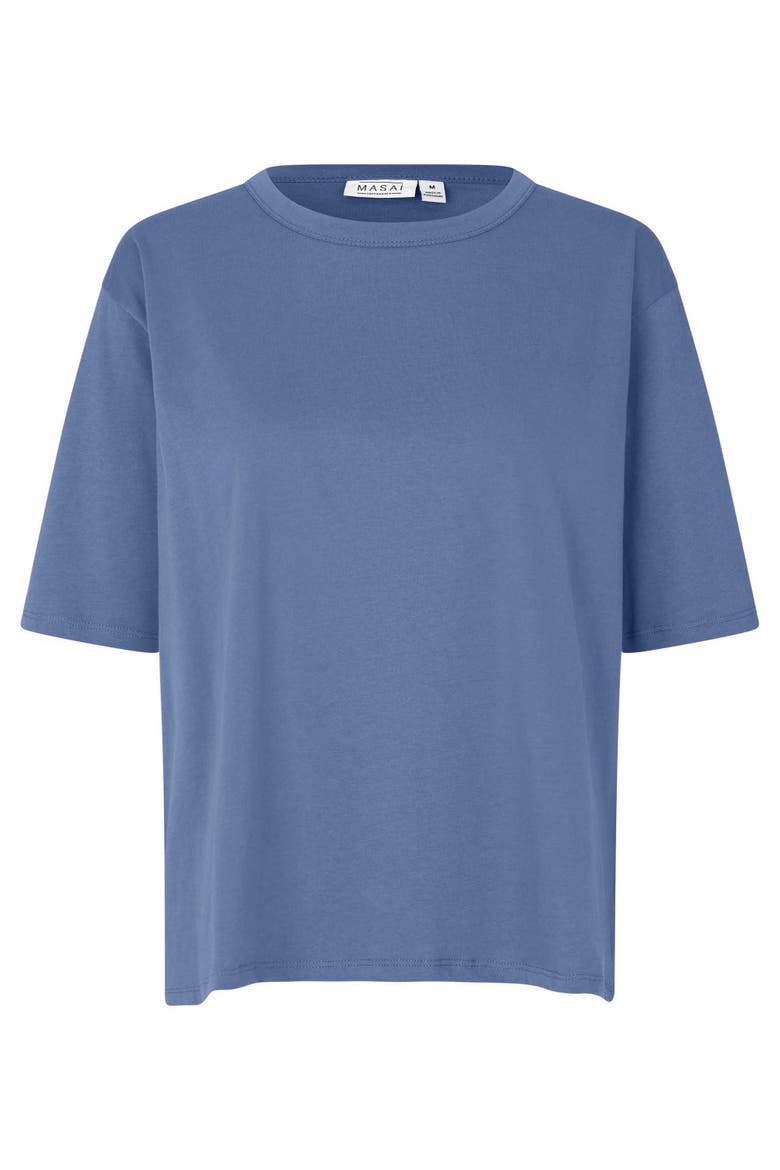 MaDoreann Short Sleeve Crew Neck T-Shirt, Alternate, color, Bijou Blue