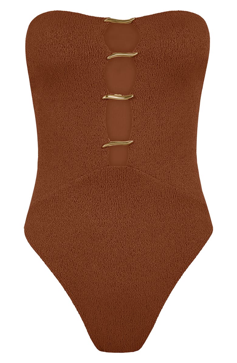 ViX Paula Hermanny Firenze Judy Strapless One-Piece Swimsuit, Alternate, color, Brown