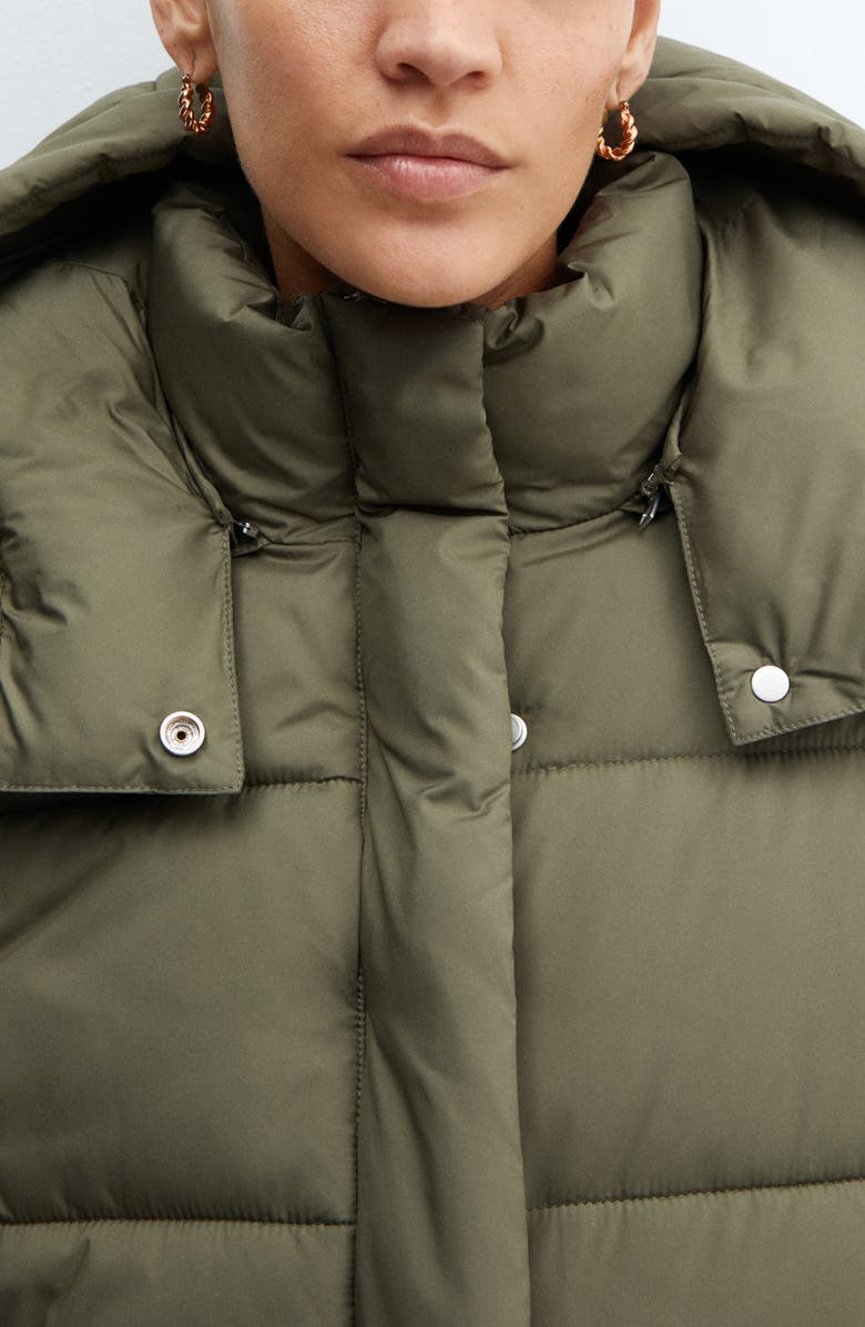 MANGO Quilted Puffer Vest with Detachable Hood, Alternate, color, 