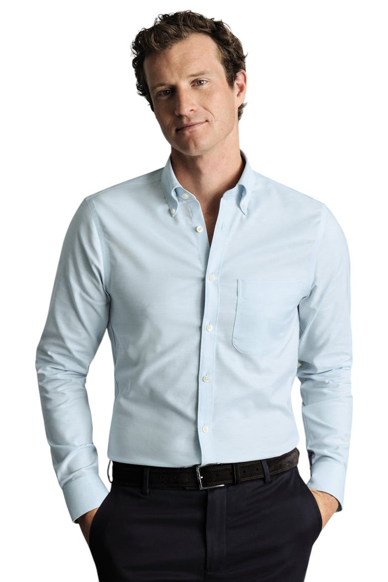 Non-Iron Stretch Oxford Shirt, Main, color, Sky Blue