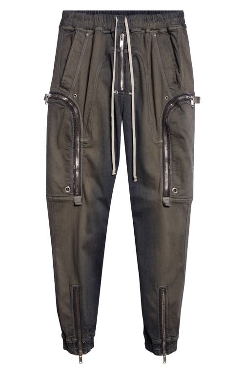 Rick Owens Bauhaus Denim Cargo Joggers In Brown