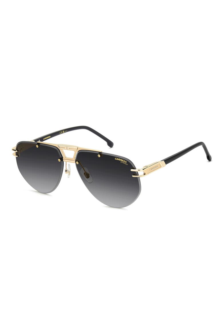 63mm Gradient Oversize Rectangular Sunglasses, Alternate, color, GOLD BLACK/ DARK GREY SF