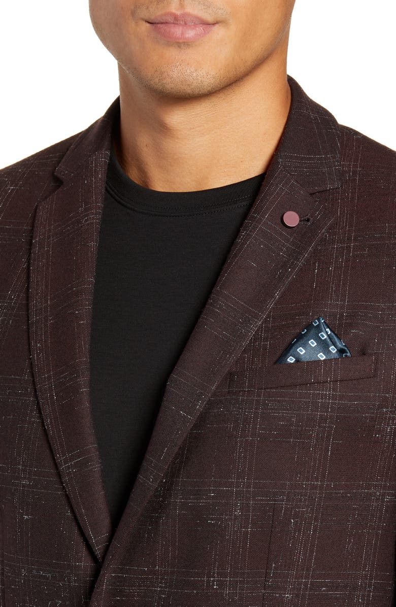 Ted Baker London Ddar Slim Fit Bouclé Check Sport Coat, Alternate, color, 