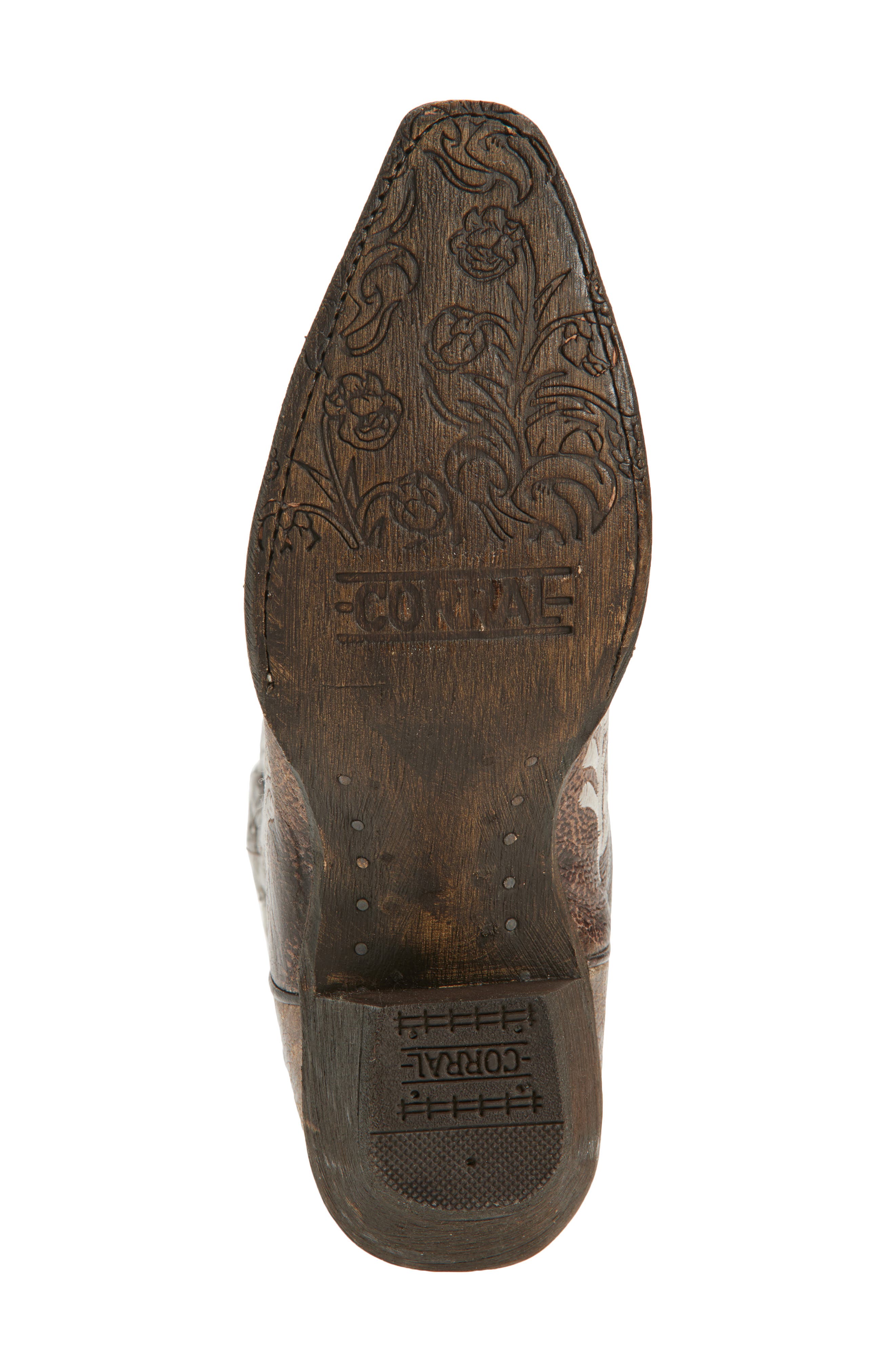 CORRAL Embroidered Crackled Mid Calf Western Boot, Alternate, color, 