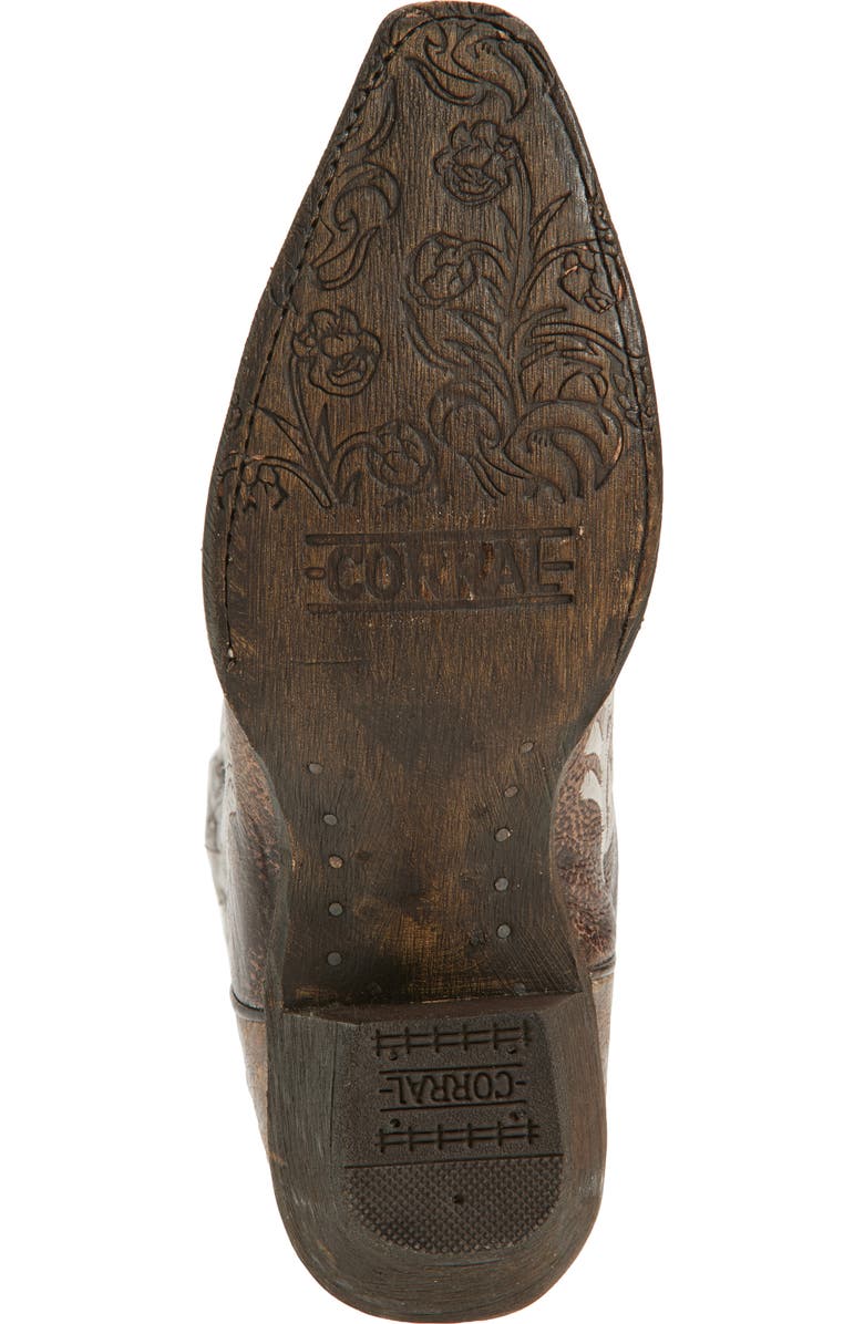 CORRAL Embroidered Crackled Mid Calf Western Boot, Alternate, color,