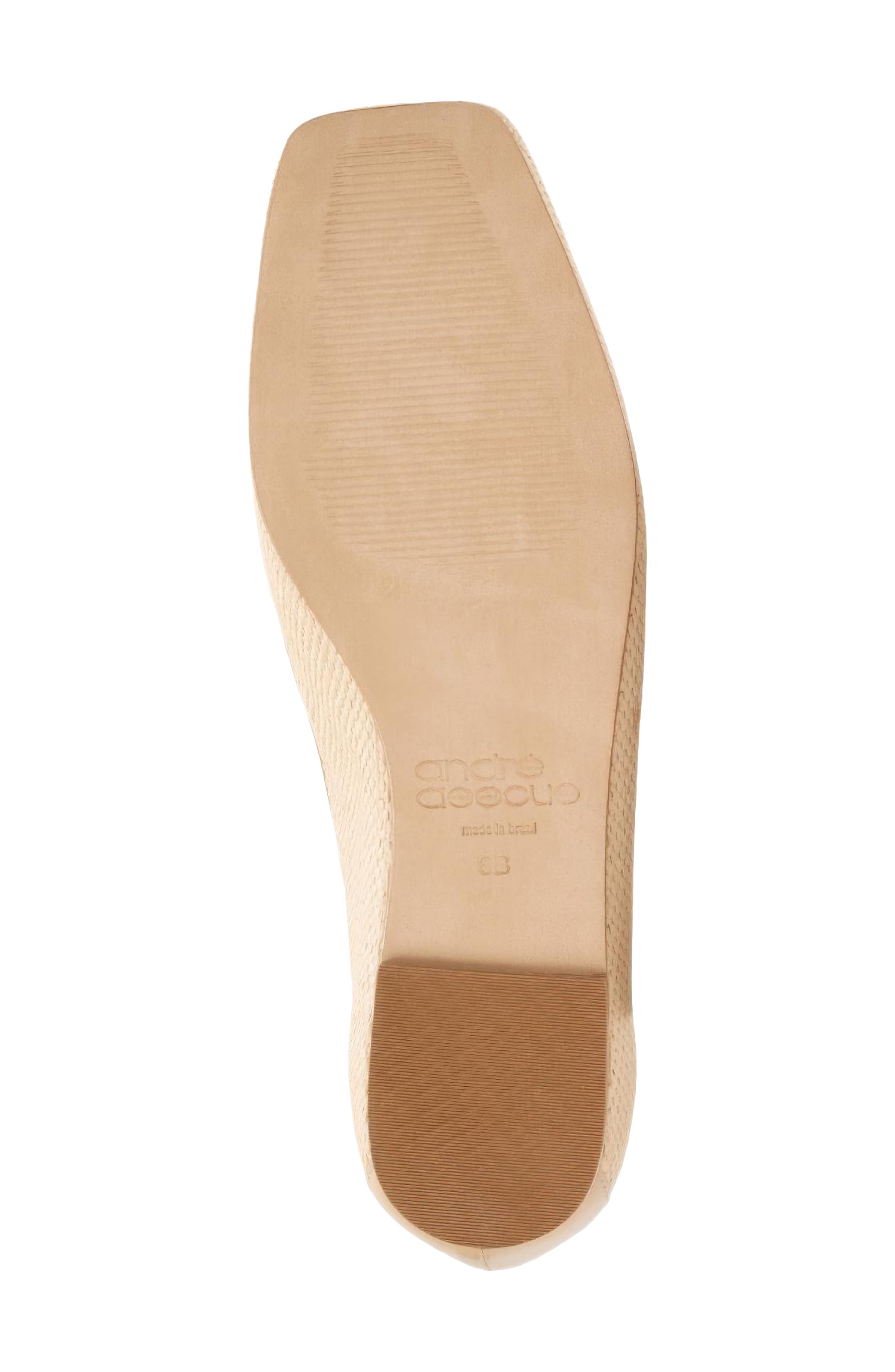 André Assous Ariane Raffia Chain Embellished Loafer, Alternate, color, Bone