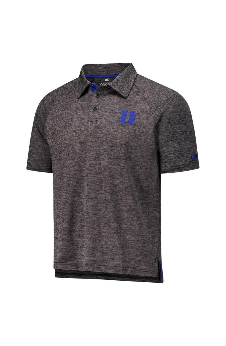 COLOSSEUM Men's Colosseum Heather Charcoal Duke Blue Devils Down Swing Raglan Team Polo, Alternate, color, Heather Charcoal