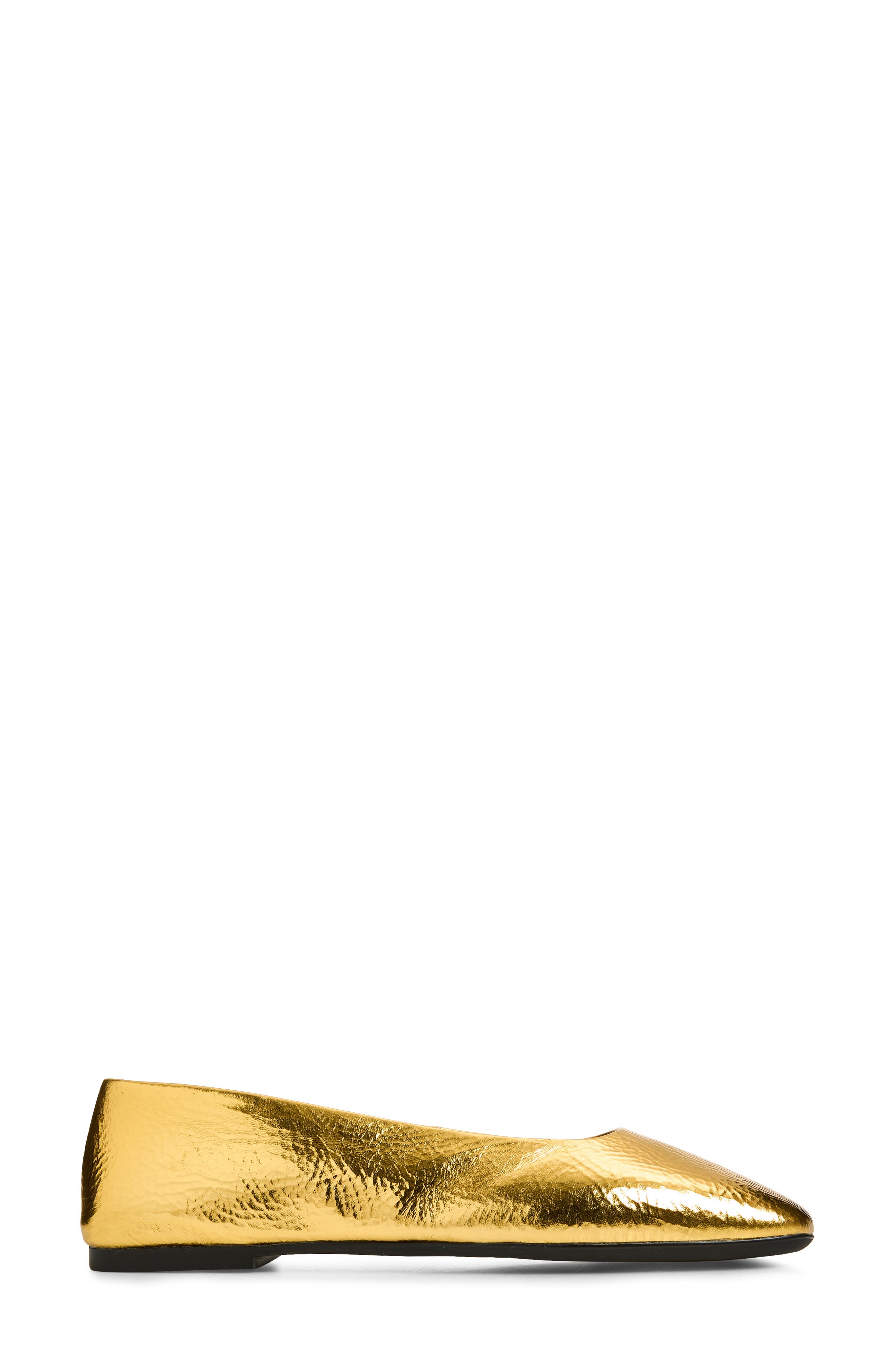 Listos Square Toe Flat, Alternate, color, GOLD CRINKLE