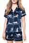 Panthre de Nuit Piped Mulberry Silk Short Pajamas