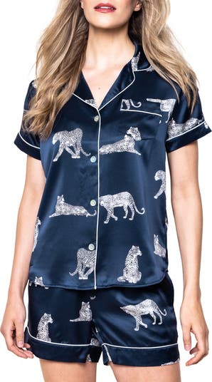 Panthre de Nuit Piped Mulberry Silk Short Pajamas
