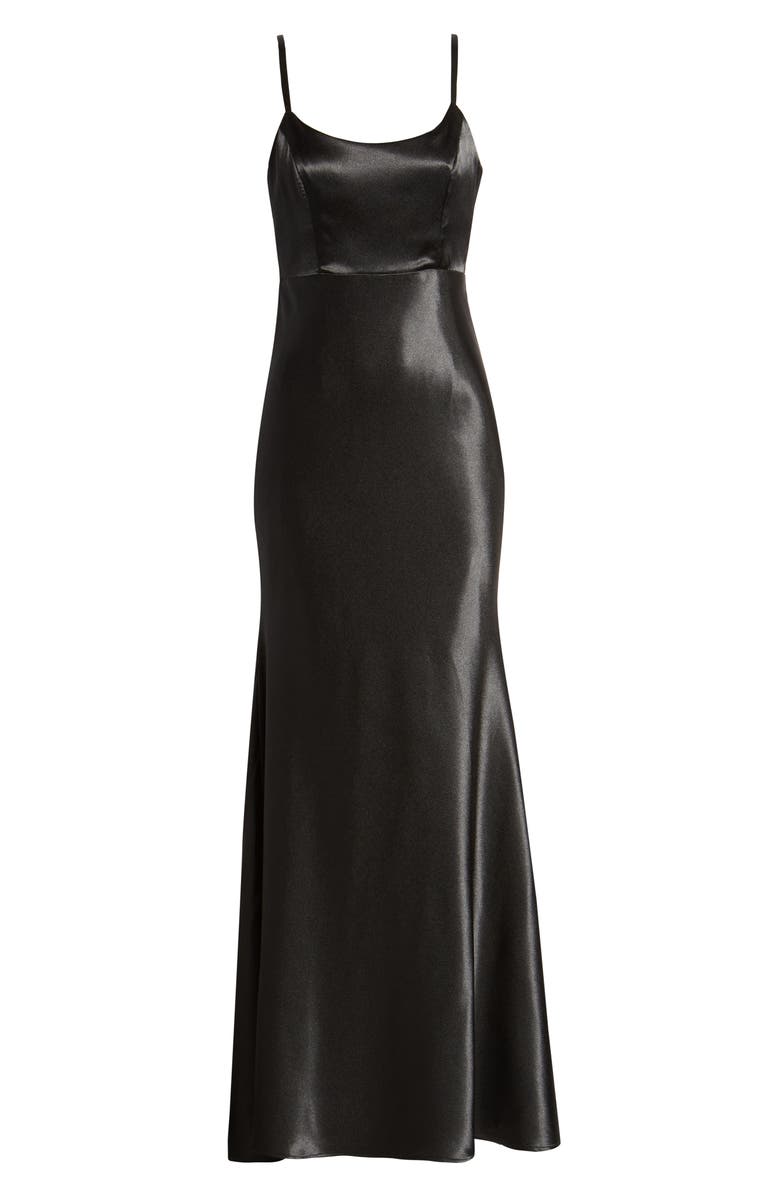 Lulus Make You Shine Satin Evening Dress, Alternate, color, 