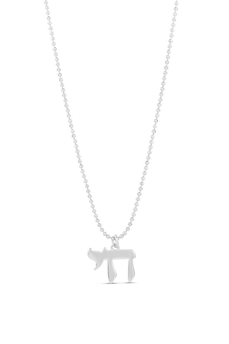 Chai Pendant Necklace, Main, color, SILVER