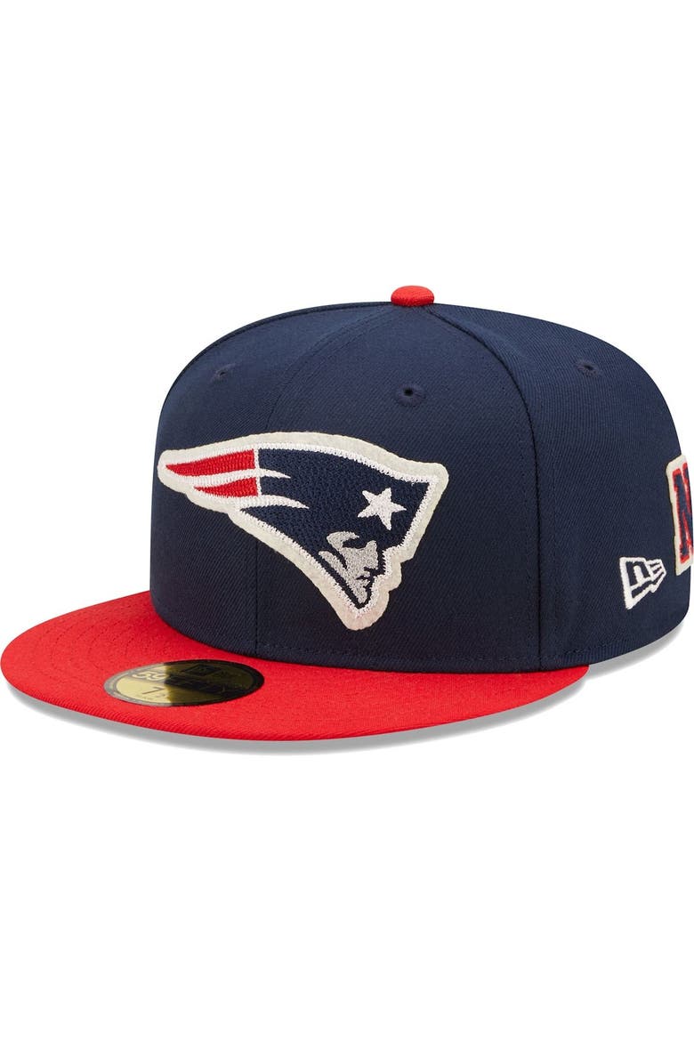 Men's New Era Navy/Red New England Patriots Super Bowl XXXVI Letterman 59FIFTY Fitted Hat, Alternate, color, Navy