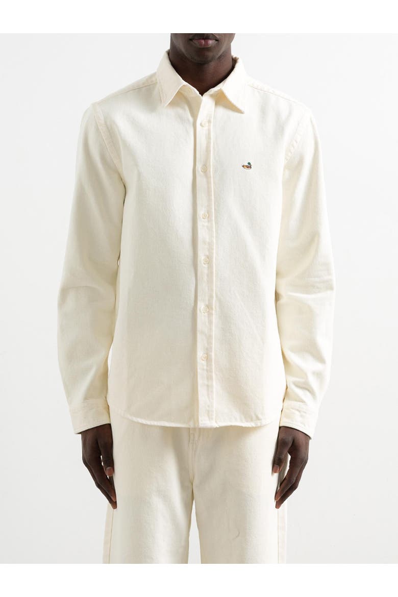 Duck Logo Denim Shirt, Alternate, color, Plain Off White