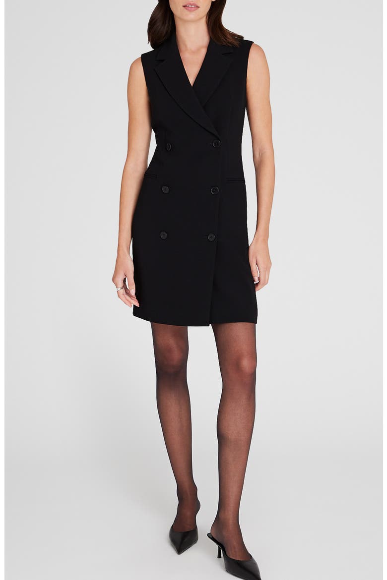 Sleeveless Blazer Minidress, Main, color, JET BLACK
