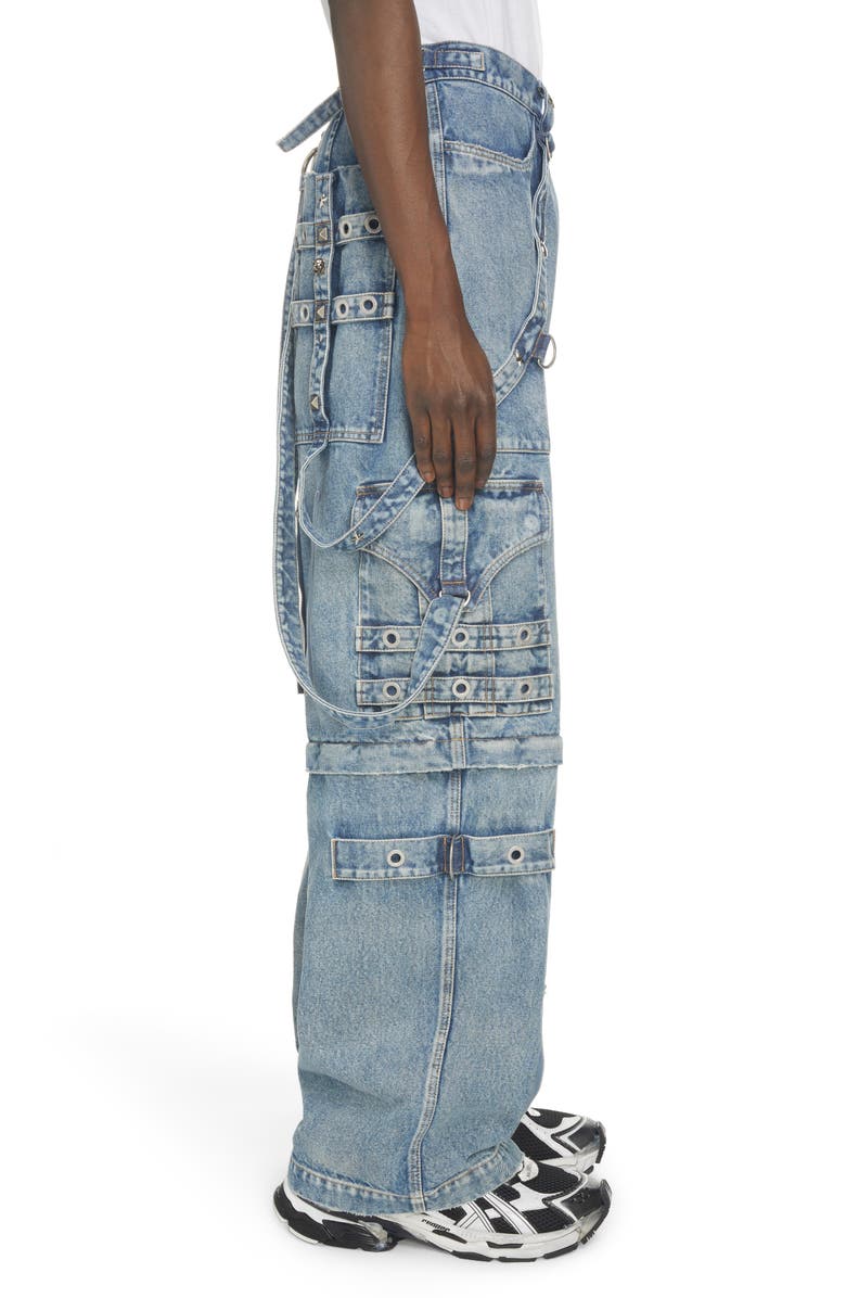 Balenciaga Zip-Off Convertible Raver Pants, Alternate, color,