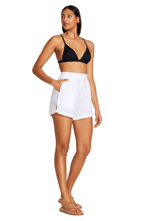 Vitamin A ® The Getaway Linen Cover-up Shorts In White