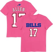 Nike Girls Youth Josh Allen Pink Buffalo Bills Player Name & Number T-Shirt