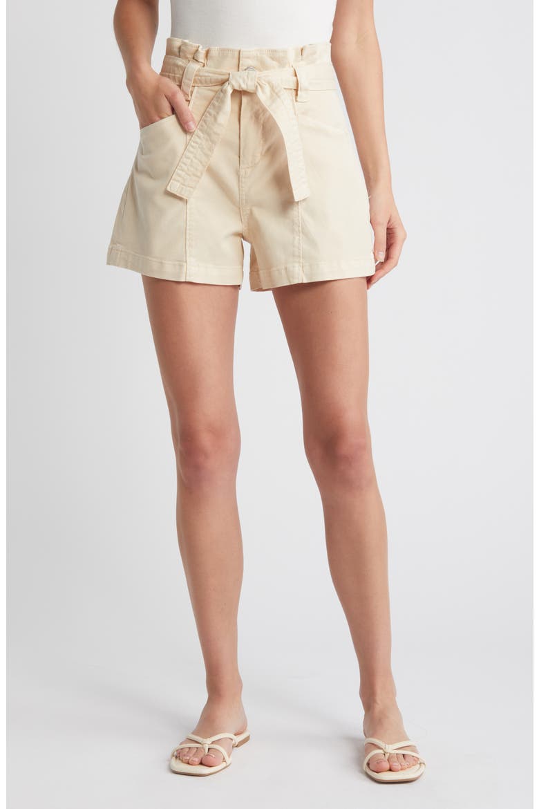 Anessa Trapunto Belted Paperbag Waist Shorts, Main, color, BLONDE SAND