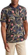 SOUL OF LONDON Tropical Print Knit Polo