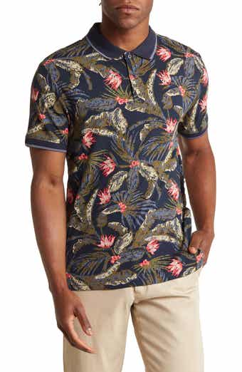 SOUL OF LONDON Tropical Print Knit Polo