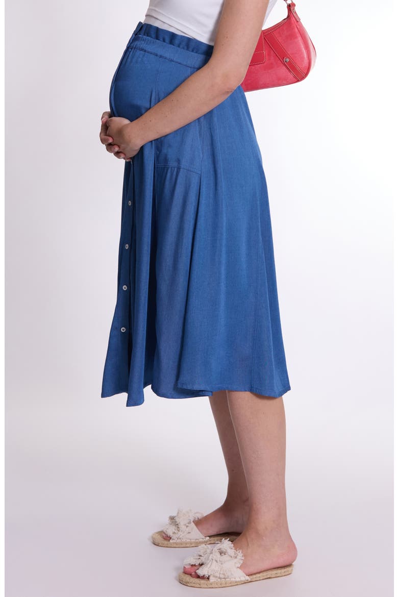 Dallas Maternity Skirt, Alternate, color, MID BLUE