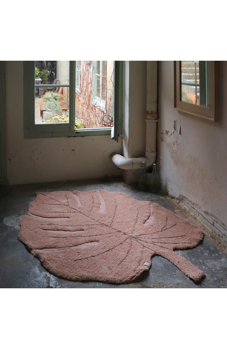 Lorena Canals Washable Rug Monstera, Alternate, color, Pink