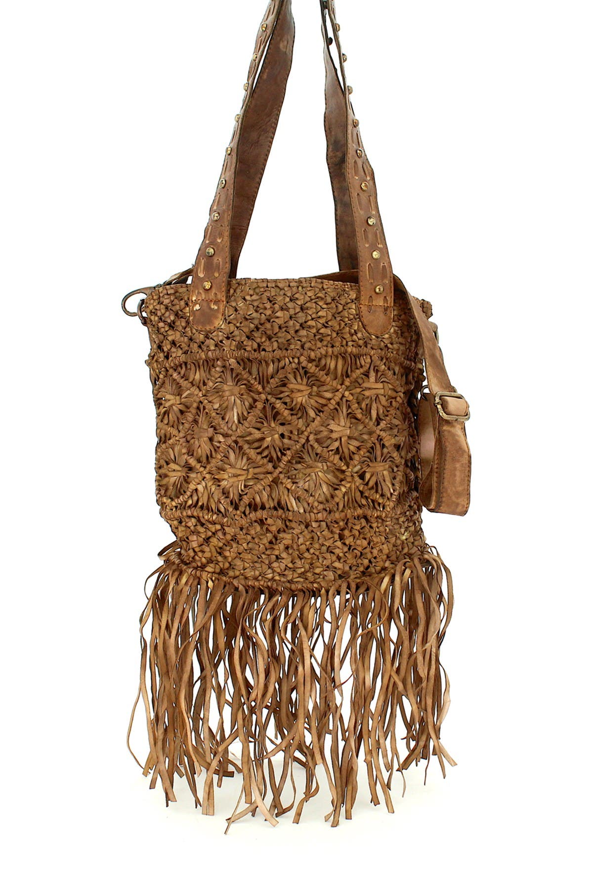VINTAGE ADDICTION Leather Macramé Fringe Style Bag (Women) | Nordstromrack