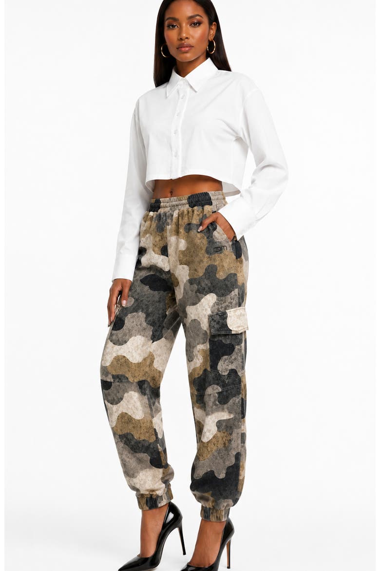 Camo Cargo Joggers, Alternate, color, BLACK