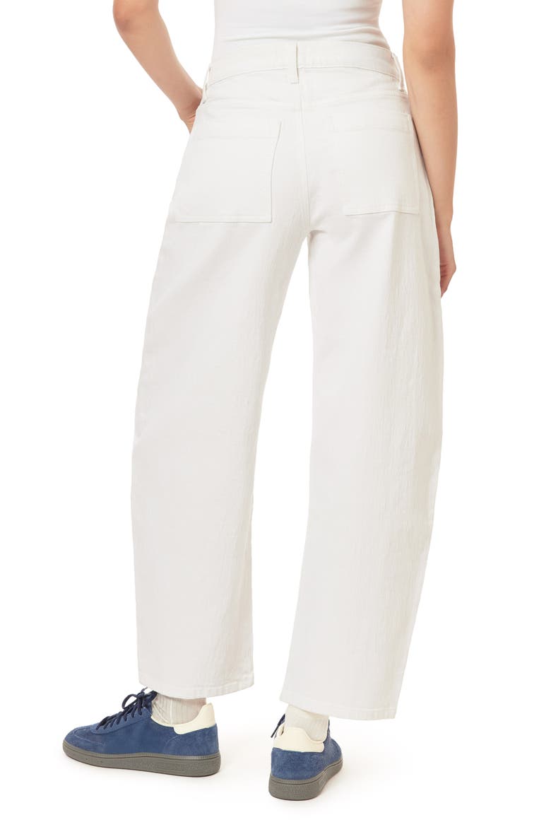 Front Seam Barrel Jeans, Alternate, color, WHITE