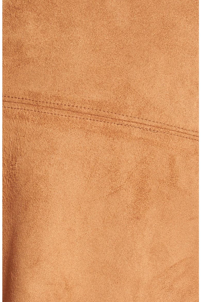 Laser Cut Faux Suede Skirt, Alternate, color, TAN