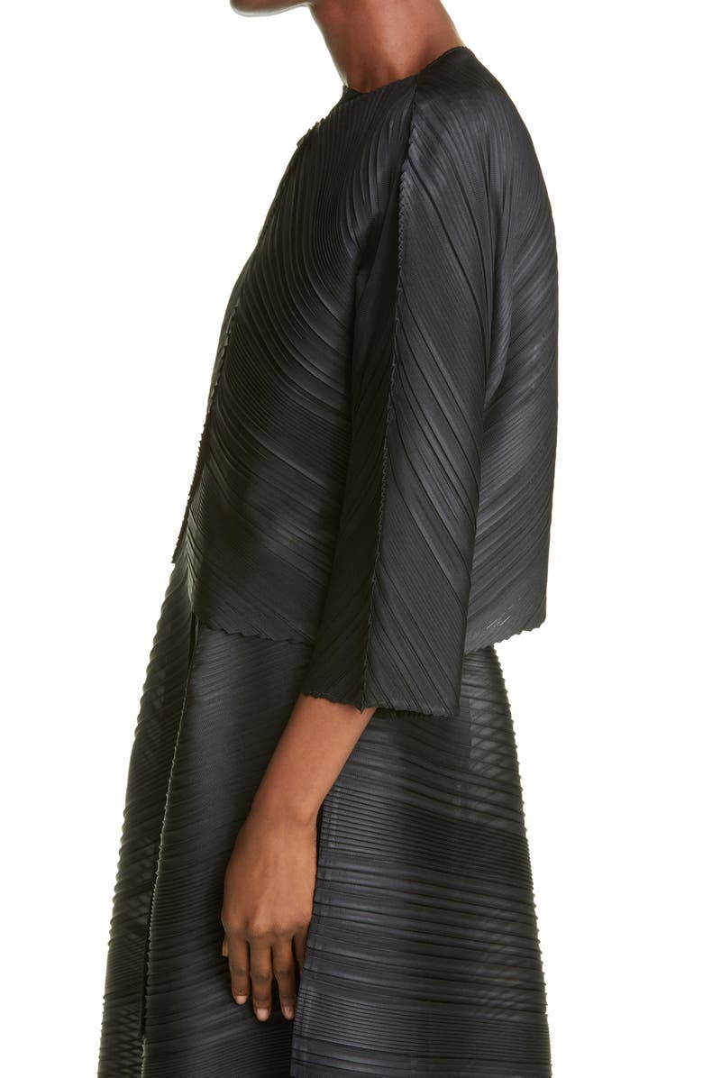 Pleats Please Issey Miyake Pleated Cardigan, Alternate, color, 