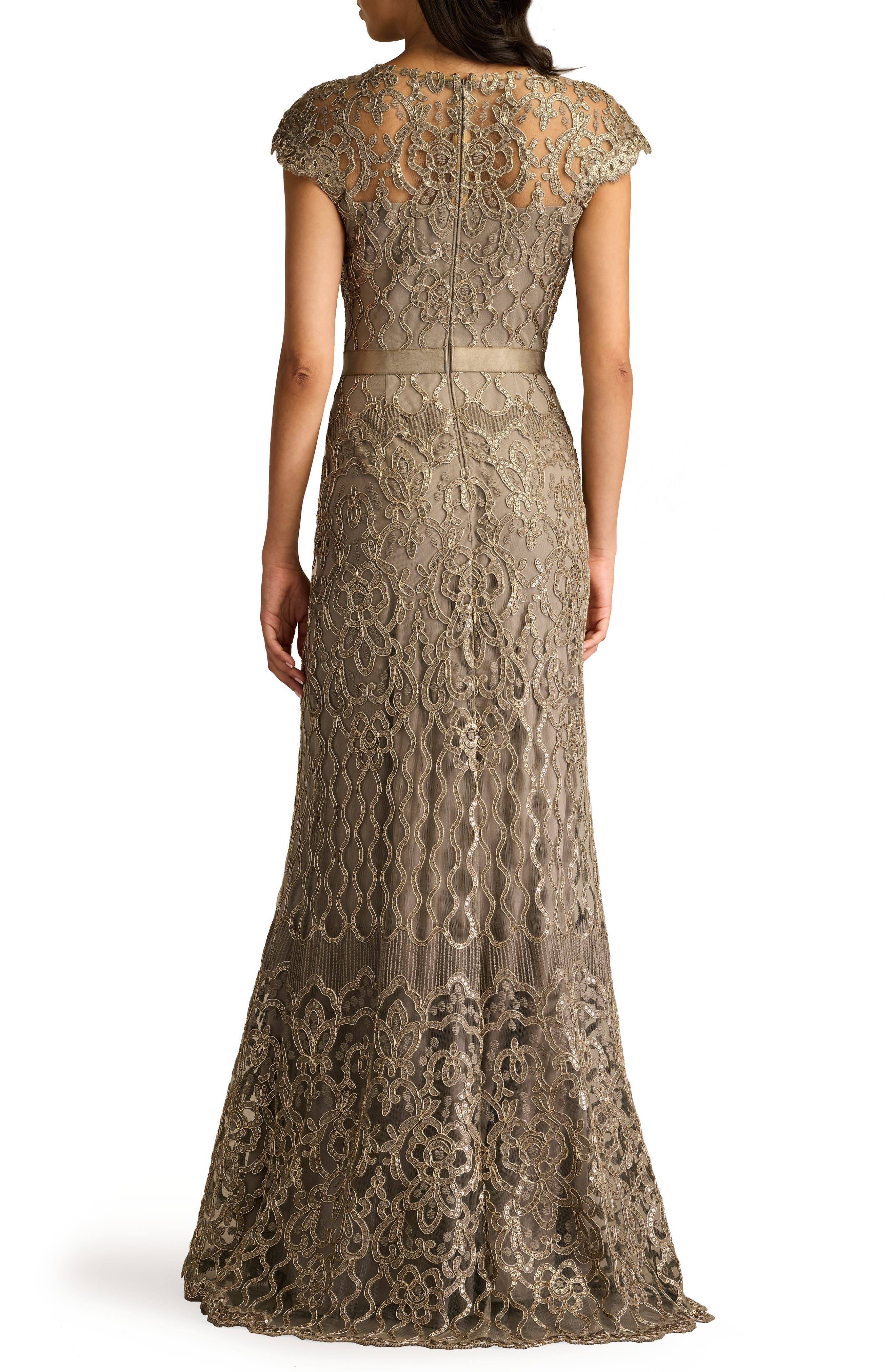 Sequin Illusion Lace Gown - image 2