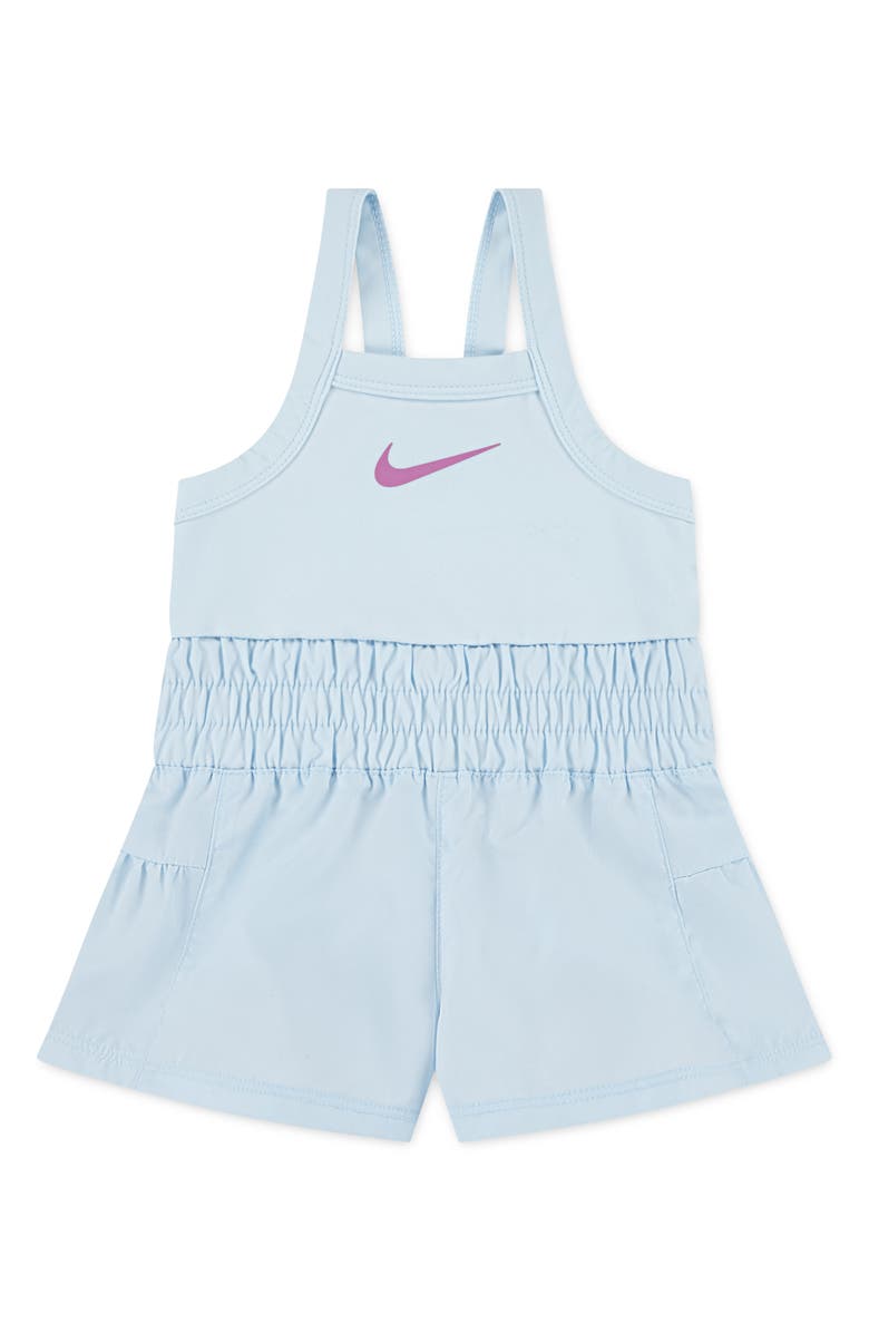 Nike Sunny Swoosh Romper, Main, color, Glacier Blue
