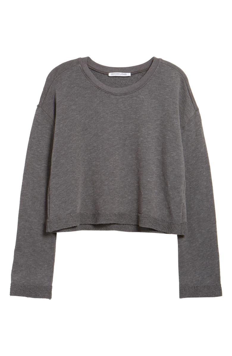 Groceries Apparel Solstice Organic Cotton & Recycled Polyester Crop Sweatshirt, Main, color, 