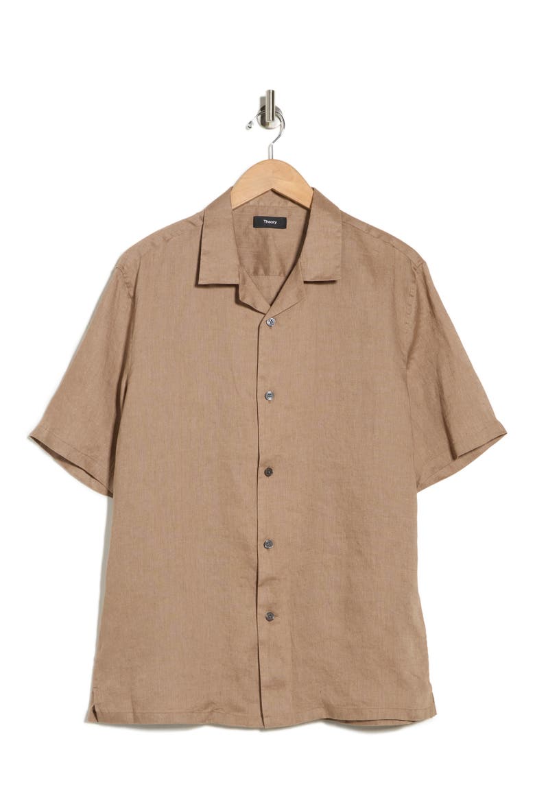 Daze Linen Shirt, Alternate, color, FOSSIL
