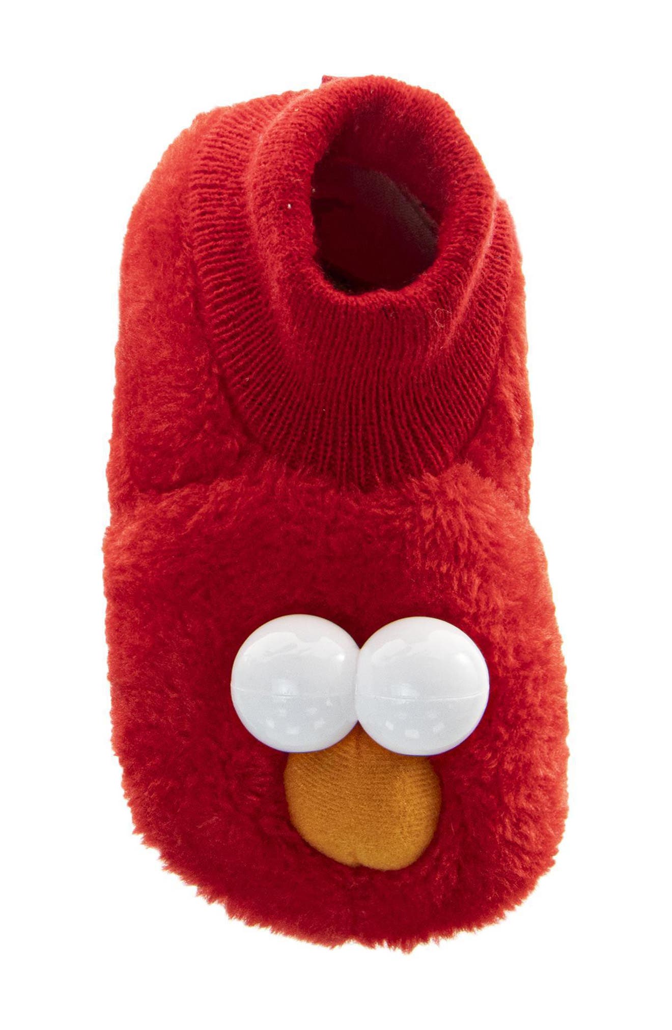 Kids' Sesame Street® Curious Elmo Slipper, Alternate, color, RED