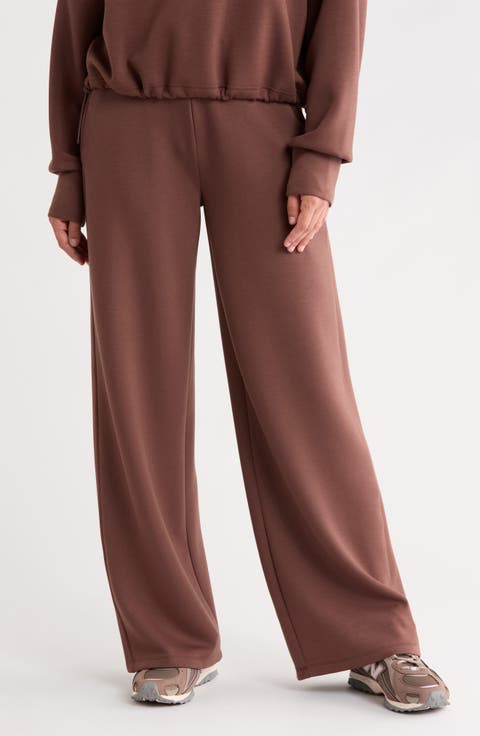Whisper Knit High Waist Wide Leg Pants