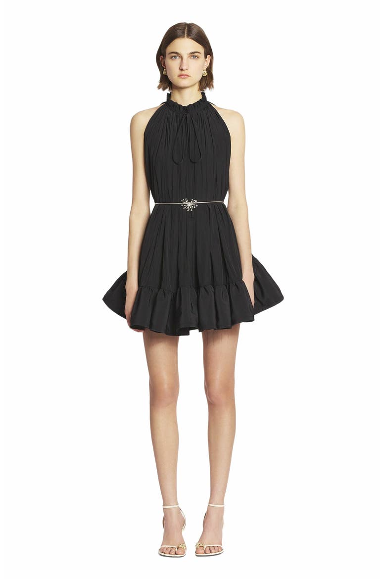 Short Dress With Ruffles, Main, color, Black