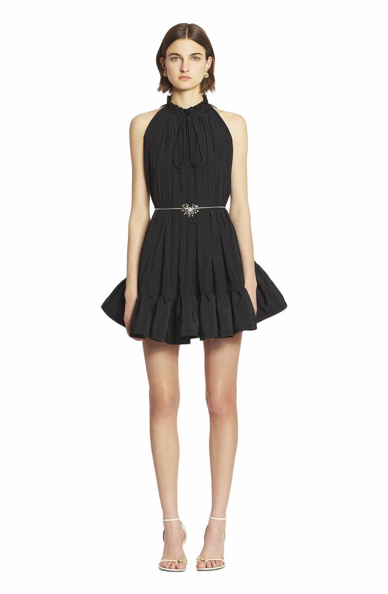 Lanvin Short Dress With Ruffles, Main, color, Black