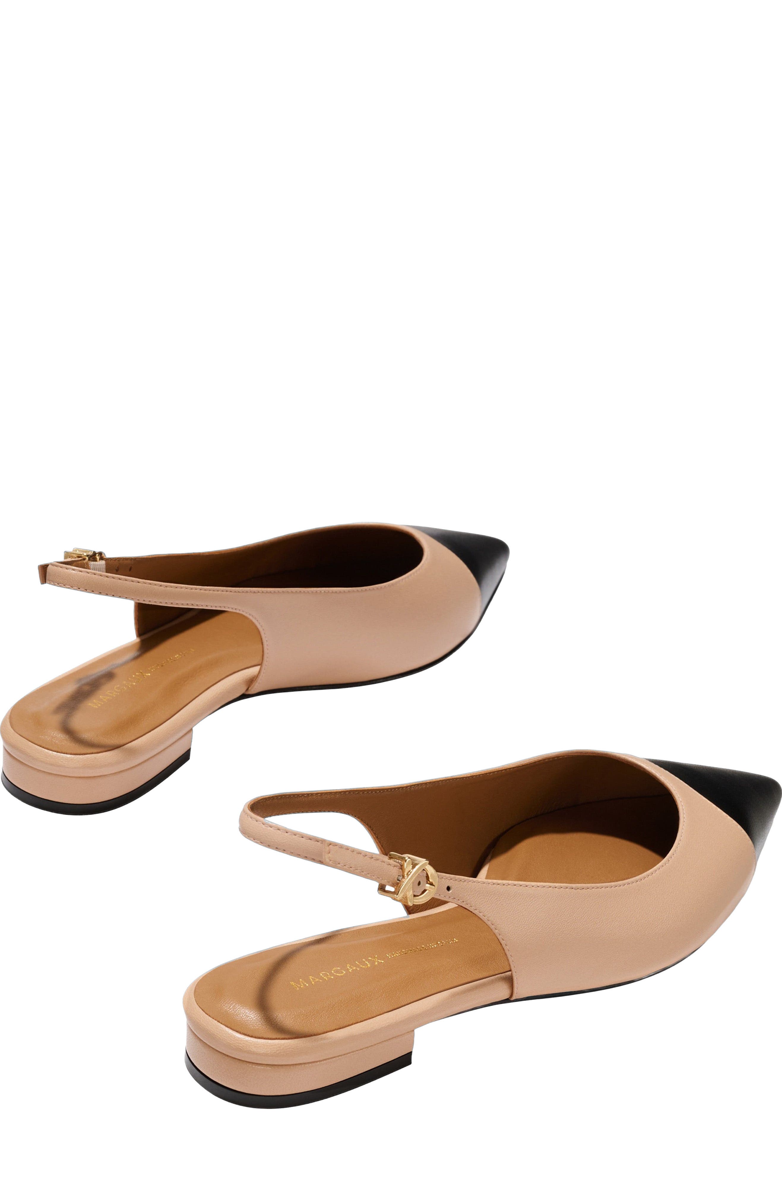 The Elise Cap-Toe, Alternate, color, Dune and Black Nappa