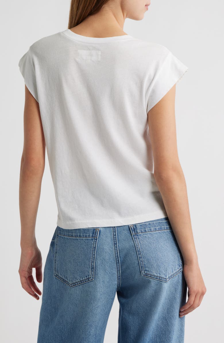 THE GREAT. The Peak Shoulder Cotton Top, Alternate, color, True White