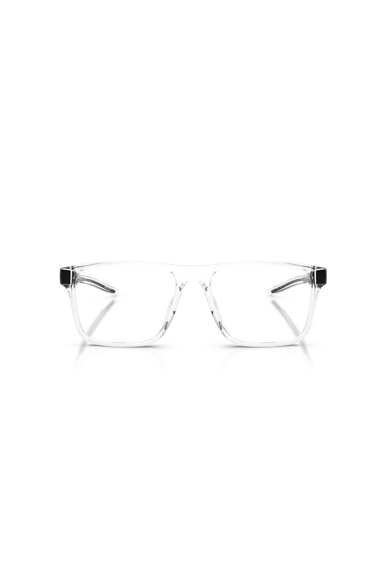 55mm Rectangle optical glasses, Alternate, color, Transparent